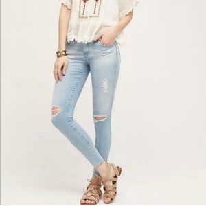 AG Jeans the legging ankle super skinny ankle distressed light wash Size 30 crop